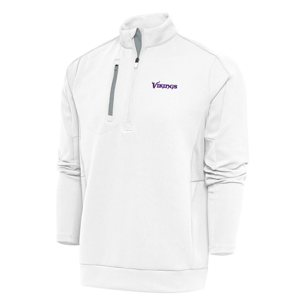 Minnesota Vikings  Antigua Team Logo Throwback Generation Quarter-Zip Pullover Top