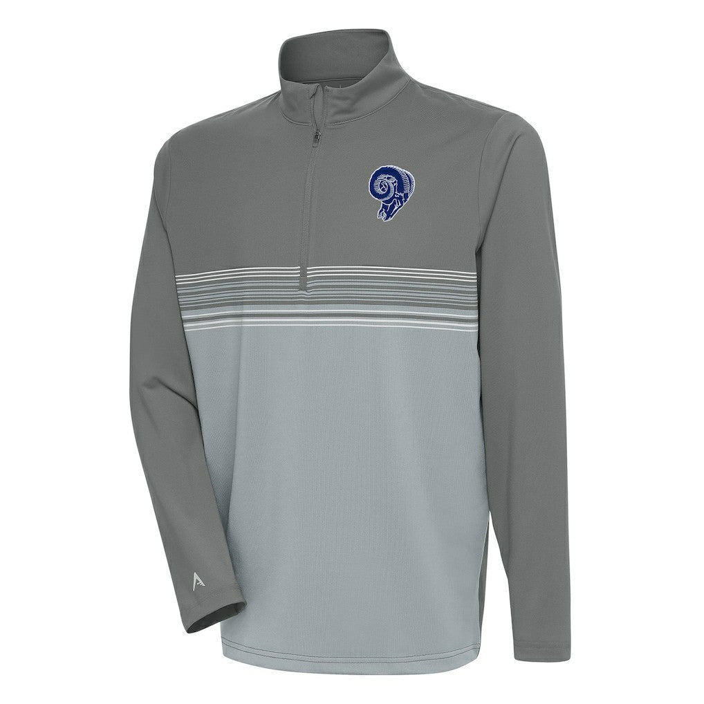 Los Angeles Rams  Antigua Team Logo Throwback Pace Quarter-Zip Pullover Top