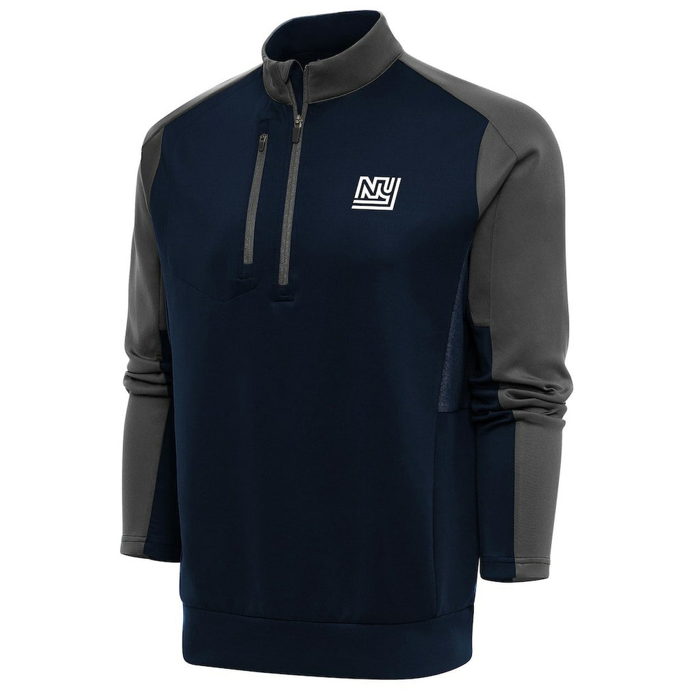 New York Giants  Antigua Team Logo Throwback Team Quarter-Zip Pullover Top