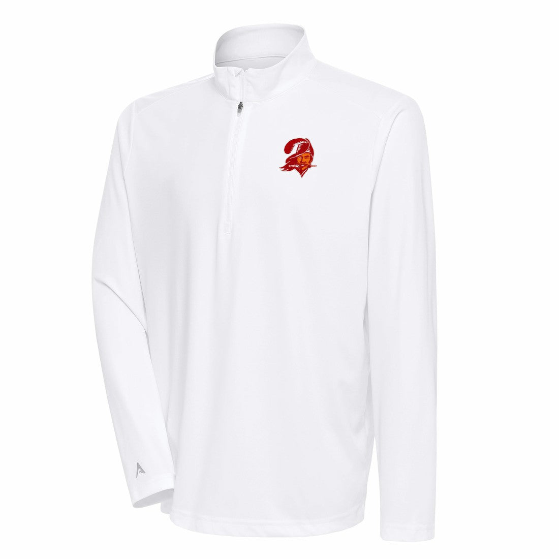 Tampa Bay Buccaneers  Antigua Team Logo Throwback Tribute Quarter-Zip Pullover Top