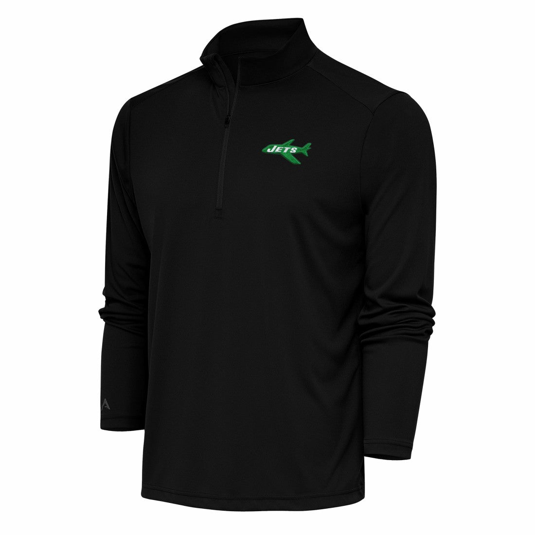 New York Jets  Antigua Team Logo Throwback Tribute Quarter-Zip Pullover Top