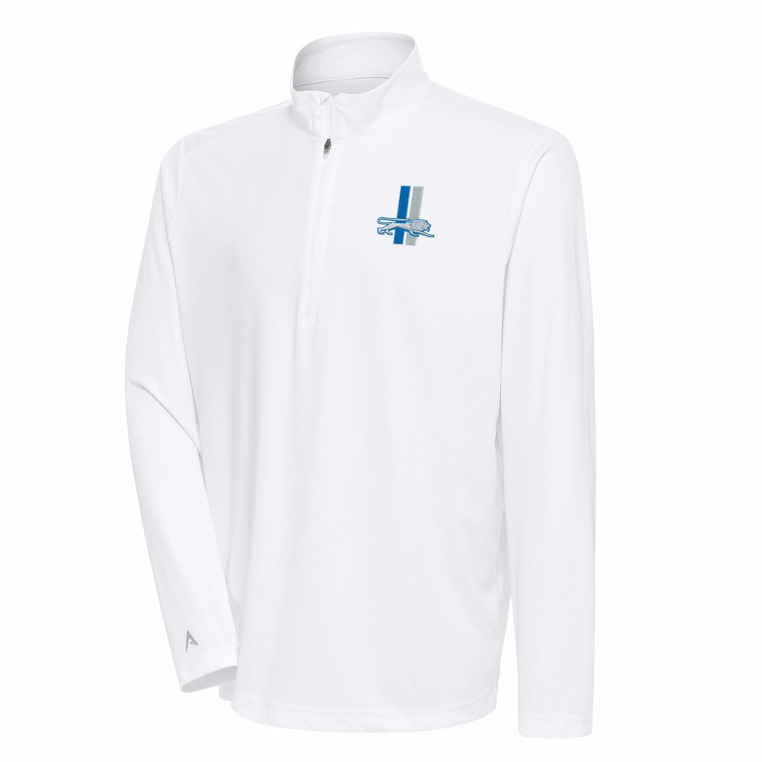 Detroit Lions  Antigua Team Logo Throwback Tribute Quarter-Zip Pullover Top