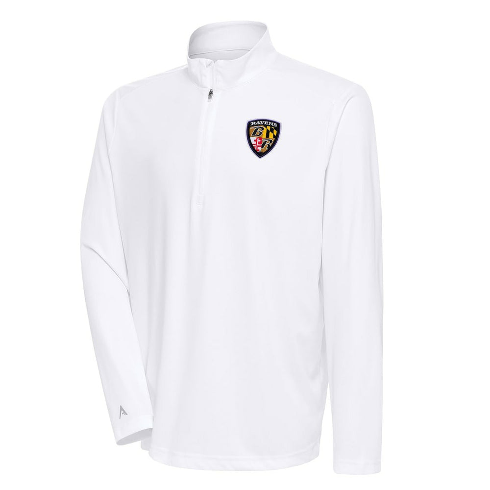 Baltimore Ravens  Antigua Team Logo Throwback Tribute Quarter-Zip Pullover Top