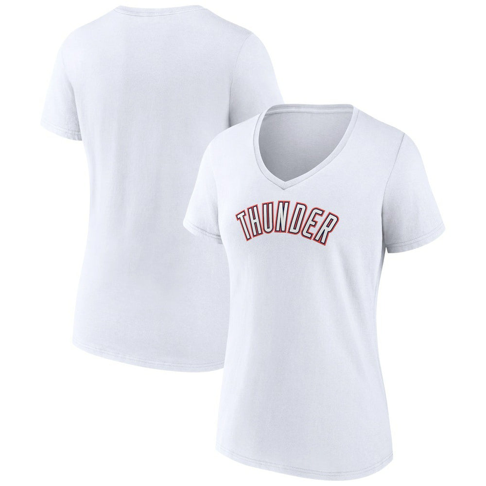 Oklahoma City Thunder Women's Alternate Logo V-Neck T-Shirt New