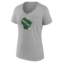 Milwaukee Bucks Women's Alternate Logo V-Neck T-Shirt For Sale