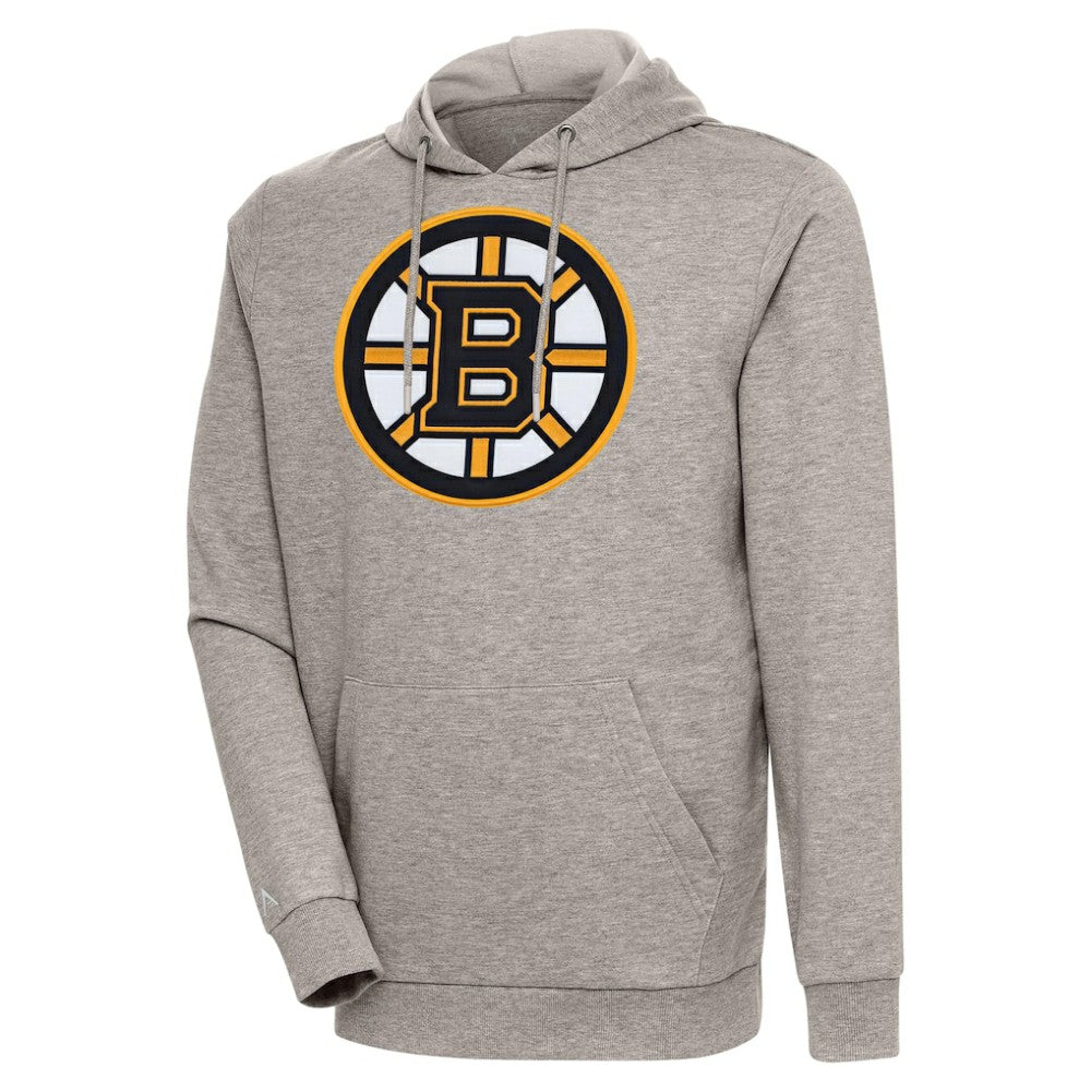 Boston Bruins Antigua Logo Action Chenille Pullover Hoodie Outlet