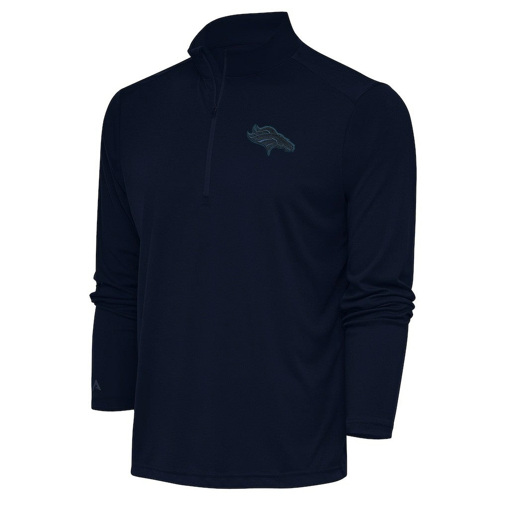 Denver Broncos  Antigua Tonal Logo Tribute Quarter-Zip Pullover Top