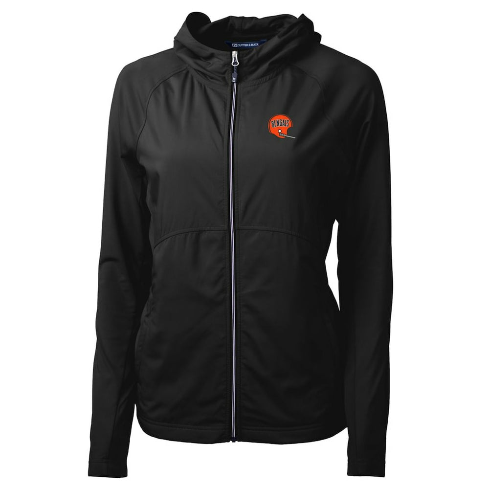 Cincinnati Bengals  Cutter & Buck Women's Throwback Logo Adapt Eco Knit Hybrid Recycled Full-Zip Hoodie