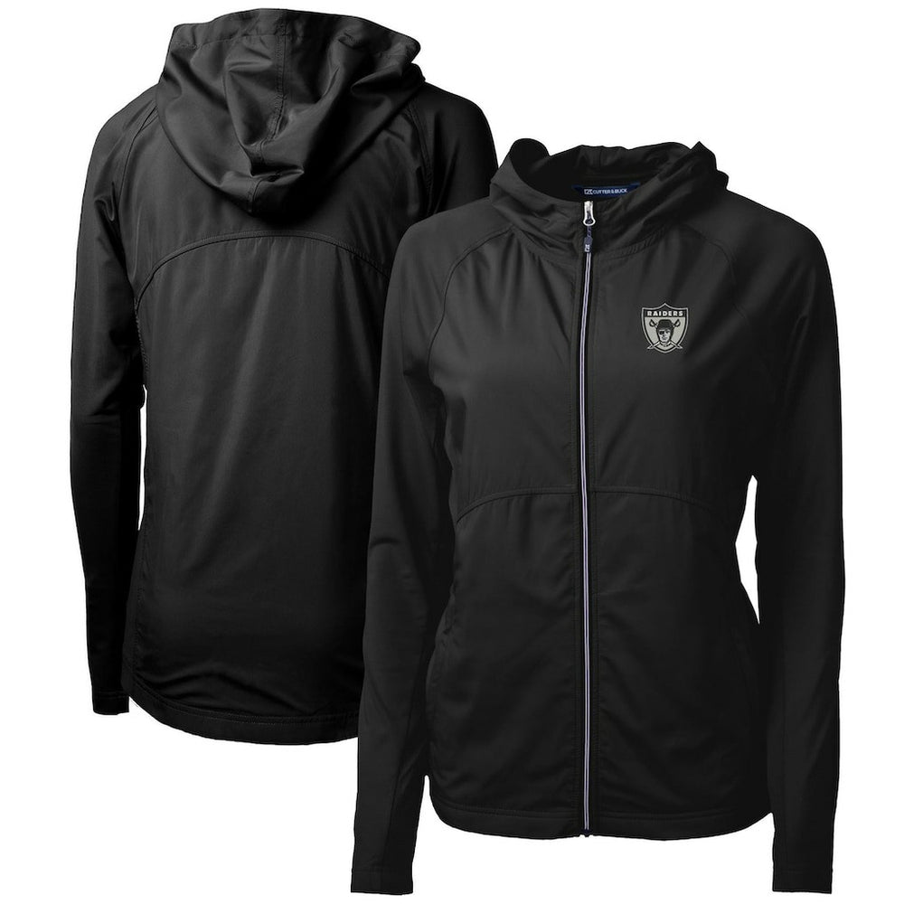 Las Vegas Raiders  Cutter & Buck Women's Throwback Logo Adapt Eco Knit Hybrid Recycled Full-Zip Hoodie