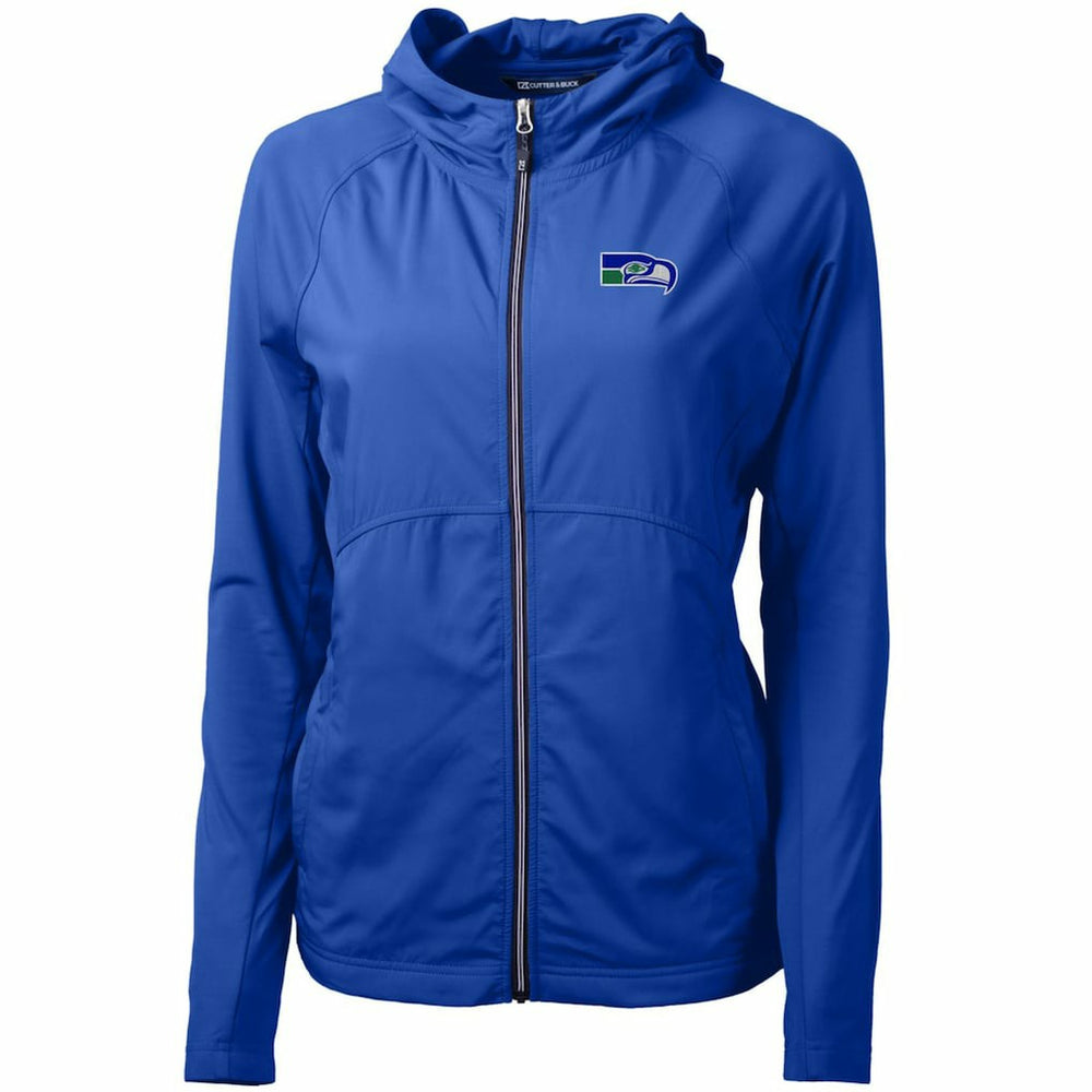 Seattle Seahawks  Cutter & Buck Women's Throwback Logo Adapt Eco Knit Hybrid Recycled Full-Zip Hoodie