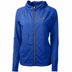 Seattle Seahawks  Cutter & Buck Women's Throwback Logo Adapt Eco Knit Hybrid Recycled Full-Zip Hoodie