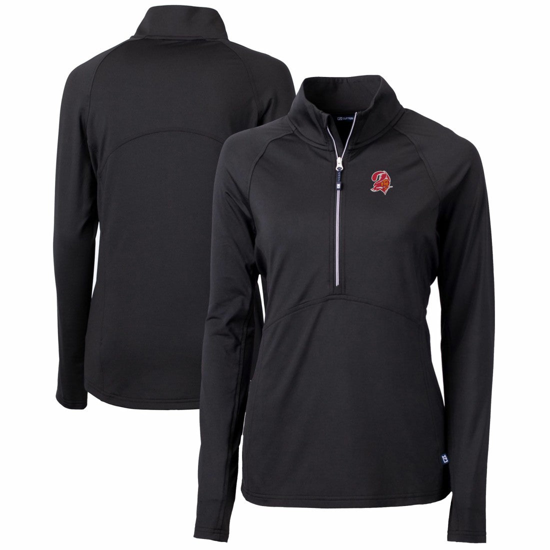 Tampa Bay Buccaneers  Cutter & Buck Women's Throwback Logo Adapt Eco Knit Stretch Recycled Half-Zip Pullover Top