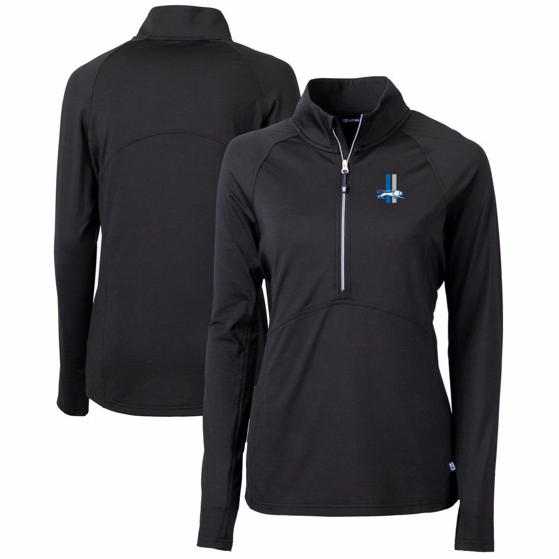 Detroit Lions  Cutter & Buck Women's Throwback Logo Adapt Eco Knit Stretch Recycled Half-Zip Pullover Top