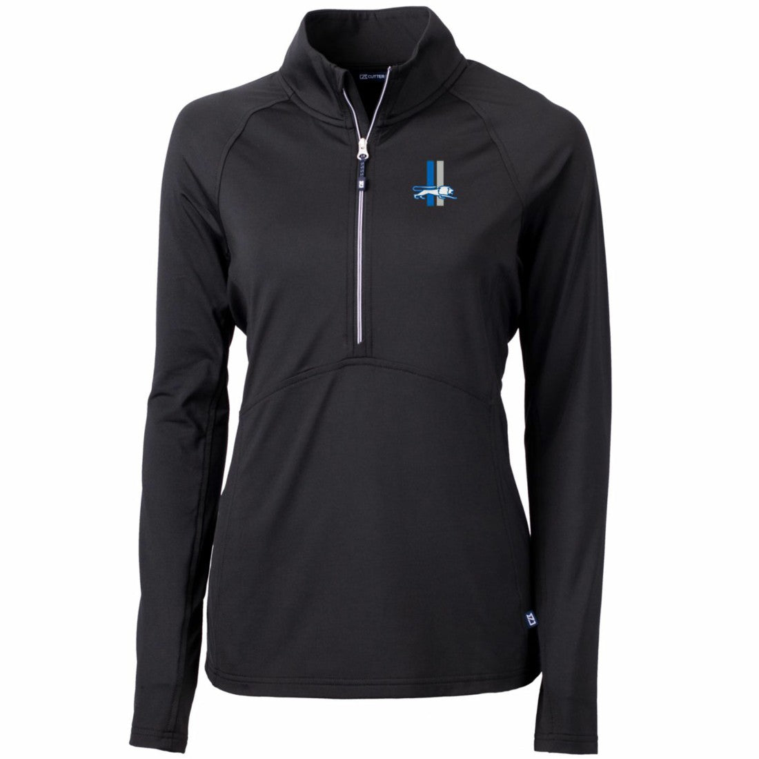 Detroit Lions  Cutter & Buck Women's Throwback Logo Adapt Eco Knit Stretch Recycled Half-Zip Pullover Top
