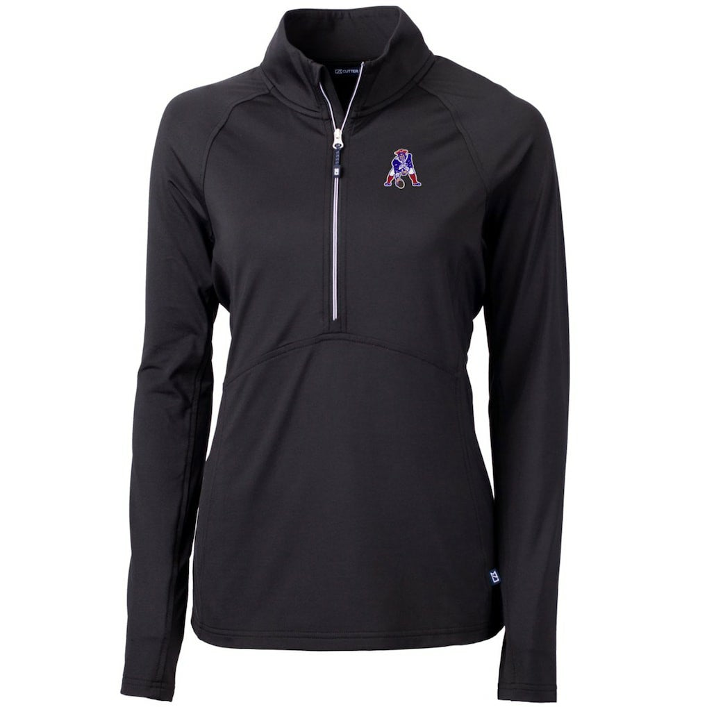 New England Patriots  Cutter & Buck Women's Throwback Logo Adapt Eco Knit Stretch Recycled Half-Zip Pullover Top