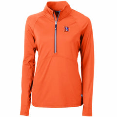 Denver Broncos  Cutter & Buck Women's Throwback Logo Adapt Eco Knit Stretch Recycled Half-Zip Pullover Top