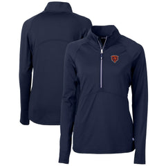 Chicago Bears  Cutter & Buck Women's Throwback Logo Adapt Eco Knit Stretch Recycled Half-Zip Pullover Top