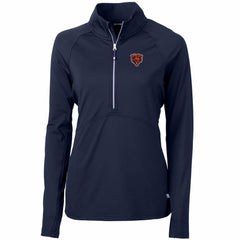 Chicago Bears  Cutter & Buck Women's Throwback Logo Adapt Eco Knit Stretch Recycled Half-Zip Pullover Top