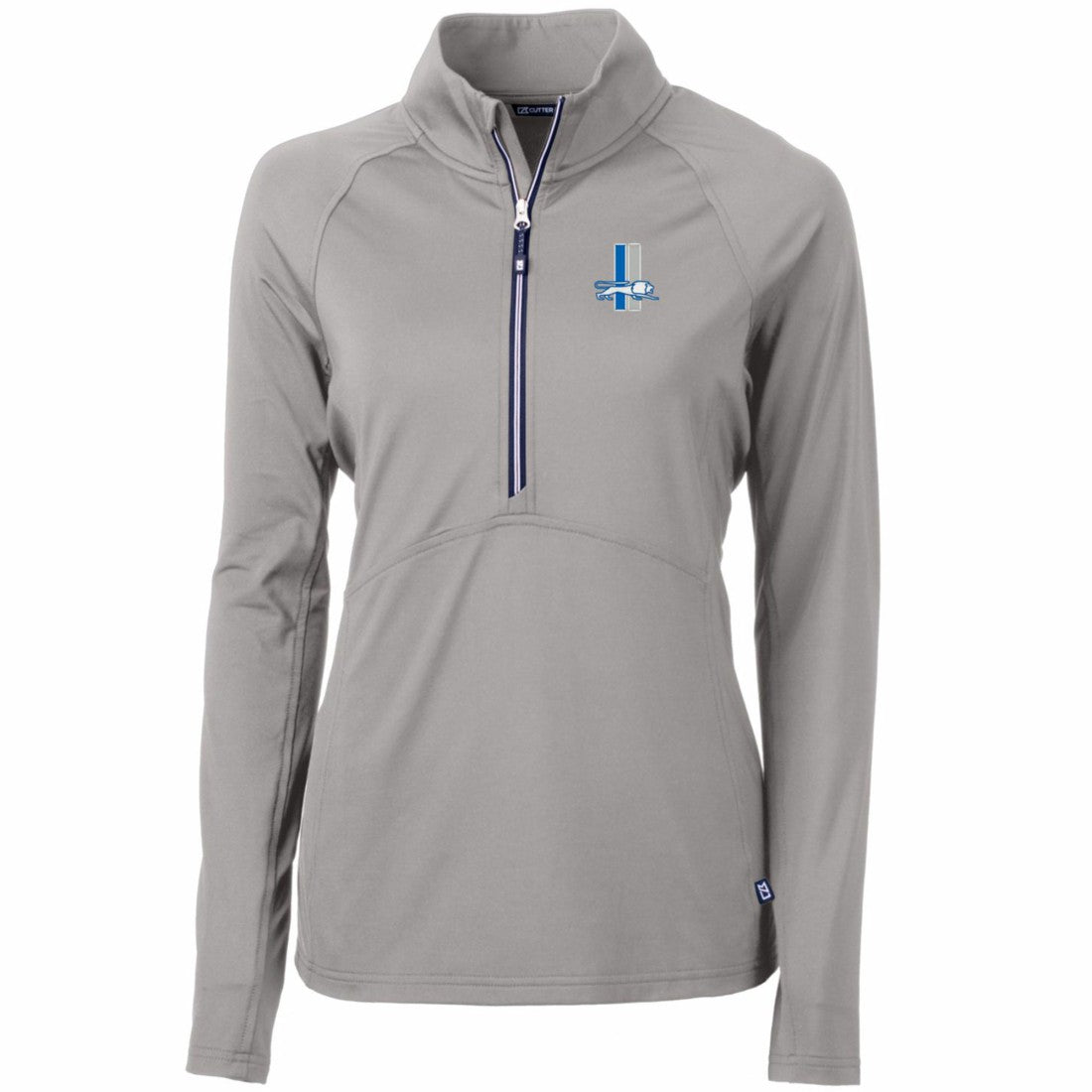 Detroit Lions  Cutter & Buck Women's Throwback Logo Adapt Eco Knit Stretch Recycled Half-Zip Pullover Top