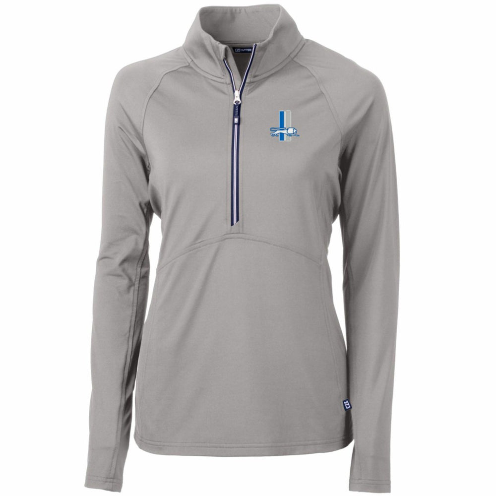 Detroit Lions  Cutter & Buck Women's Throwback Logo Adapt Eco Knit Stretch Recycled Half-Zip Pullover Top