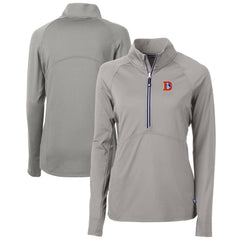 Denver Broncos  Cutter & Buck Women's Throwback Logo Adapt Eco Knit Stretch Recycled Half-Zip Pullover Top