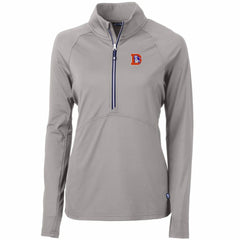 Denver Broncos  Cutter & Buck Women's Throwback Logo Adapt Eco Knit Stretch Recycled Half-Zip Pullover Top
