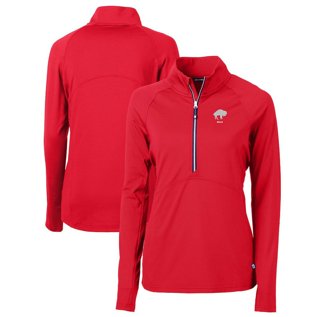 Buffalo Bills  Cutter & Buck Women's Throwback Logo Adapt Eco Knit Stretch Recycled Half-Zip Pullover Top