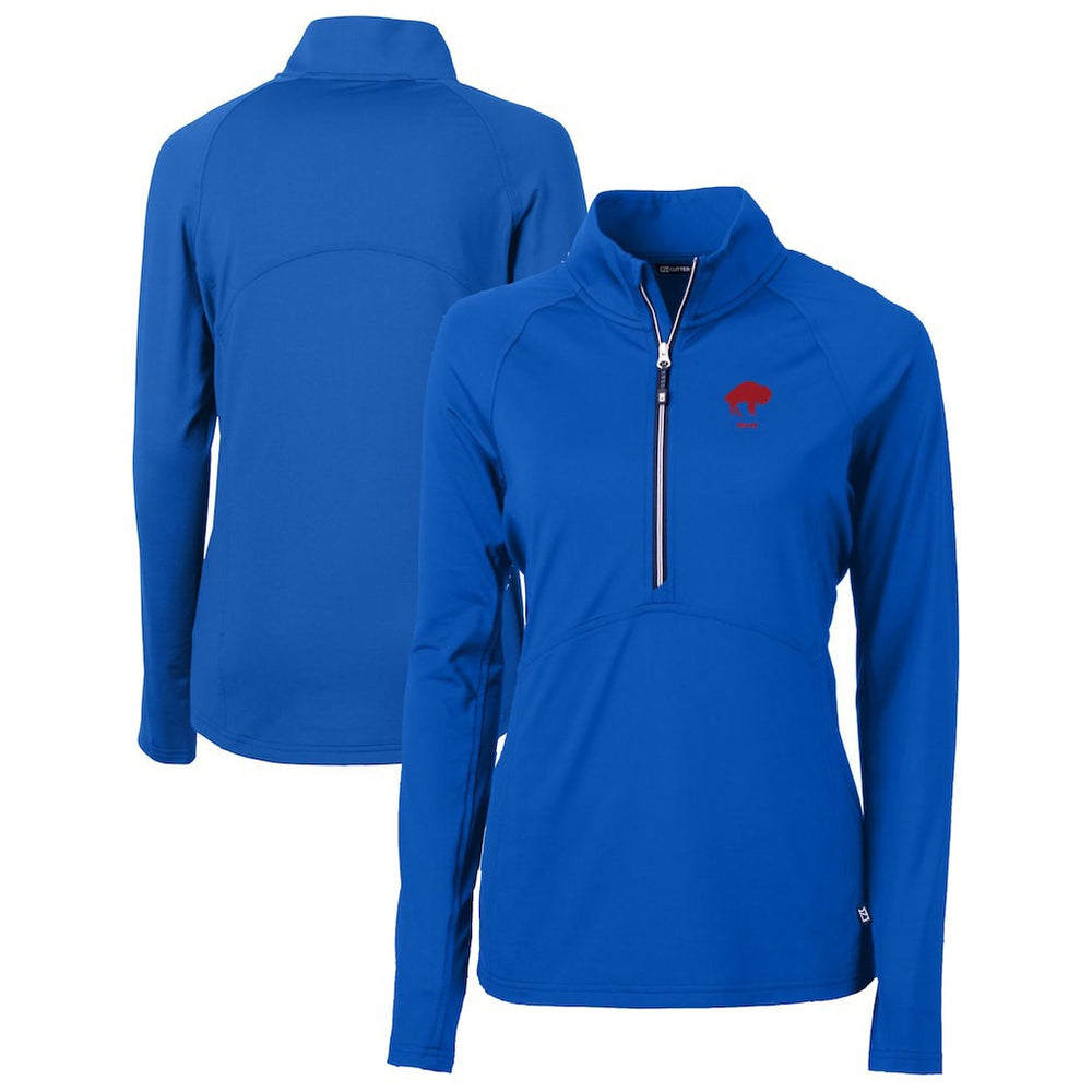 Buffalo Bills  Cutter & Buck Women's Throwback Logo Adapt Eco Knit Stretch Recycled Half-Zip Pullover Top