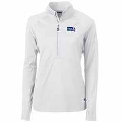 Seattle Seahawks  Cutter & Buck Women's Throwback Logo Adapt Eco Knit Stretch Recycled Half-Zip Pullover Top