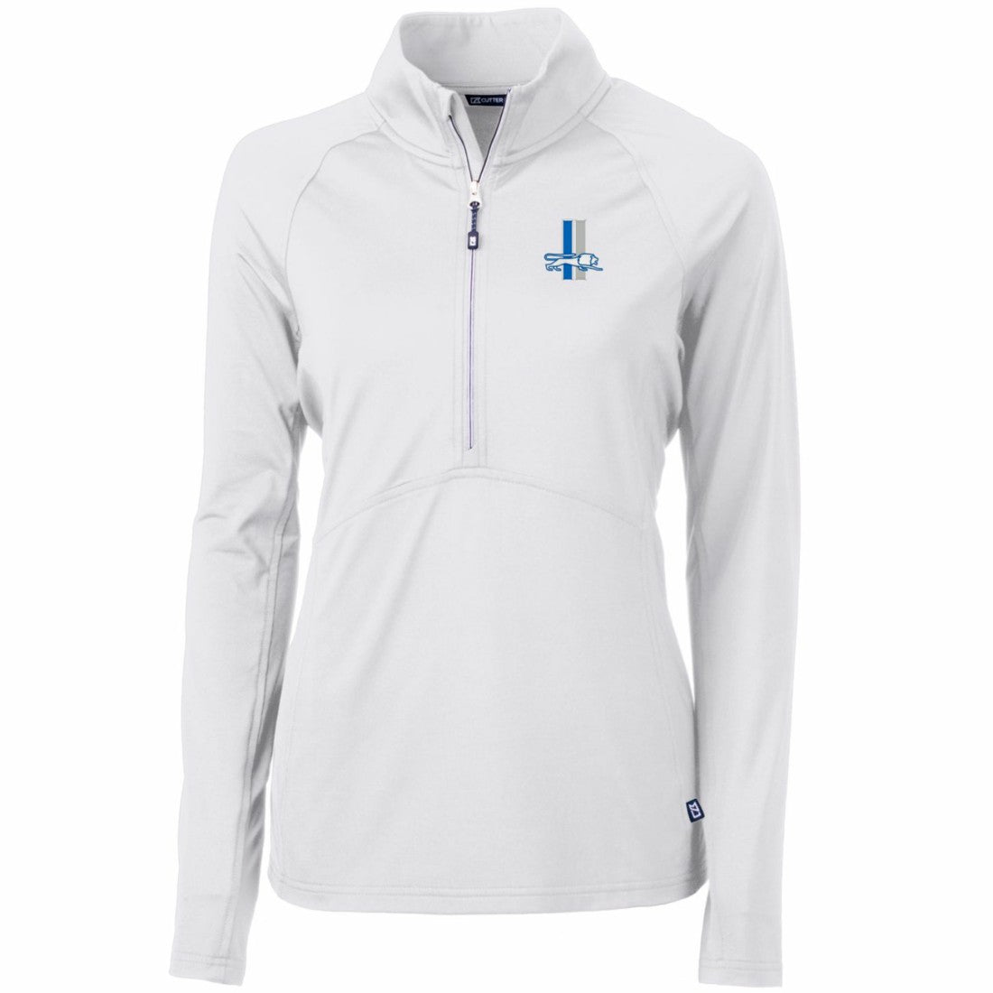 Detroit Lions  Cutter & Buck Women's Throwback Logo Adapt Eco Knit Stretch Recycled Half-Zip Pullover Top