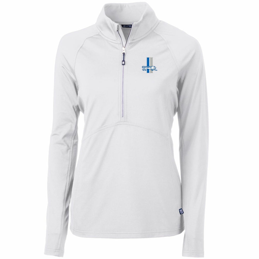 Detroit Lions  Cutter & Buck Women's Throwback Logo Adapt Eco Knit Stretch Recycled Half-Zip Pullover Top