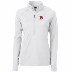 Denver Broncos  Cutter & Buck Women's Throwback Logo Adapt Eco Knit Stretch Recycled Half-Zip Pullover Top