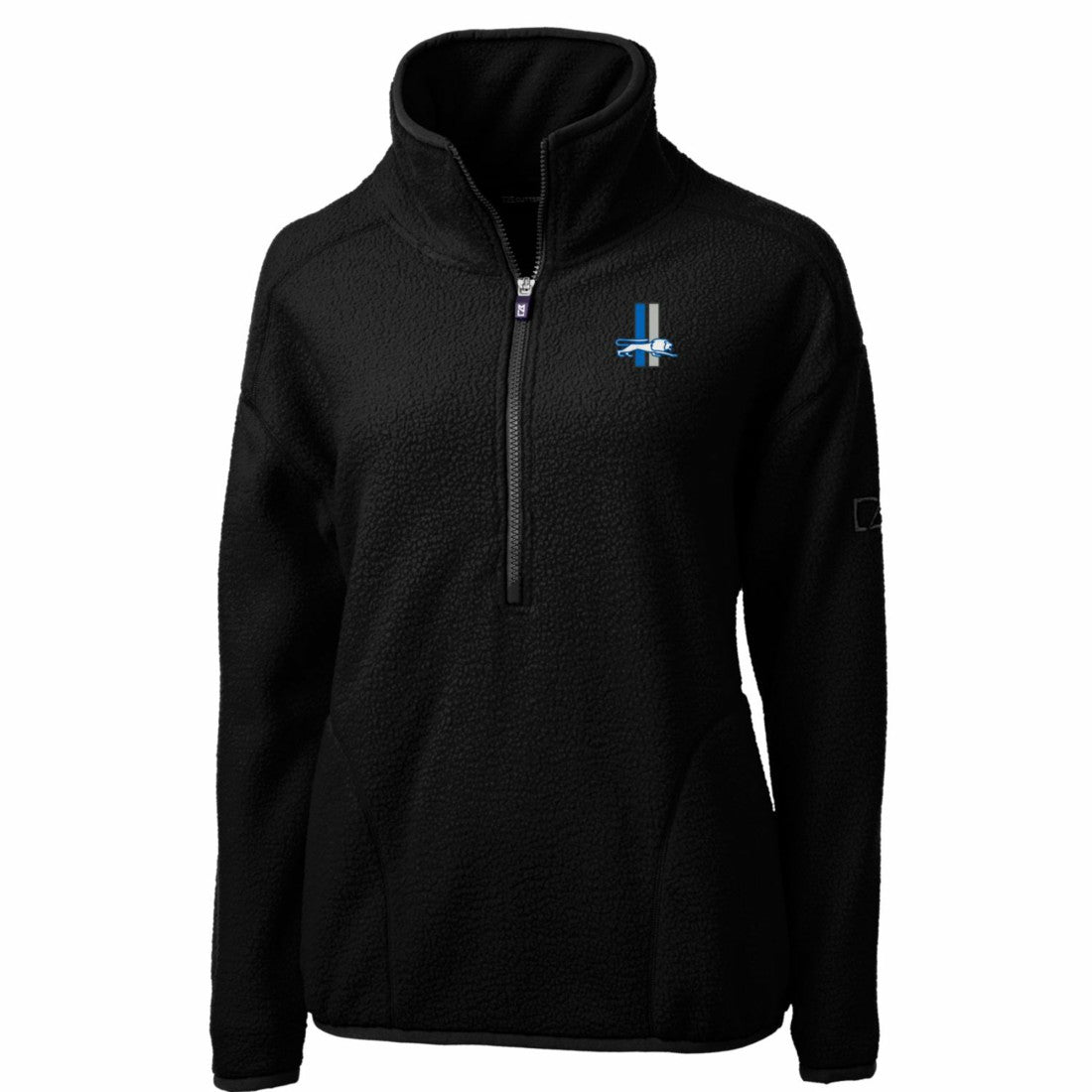 Detroit Lions  Cutter & Buck Women's Throwback Logo Cascade Eco Sherpa Fleece Half-Zip Pullover Jacket
