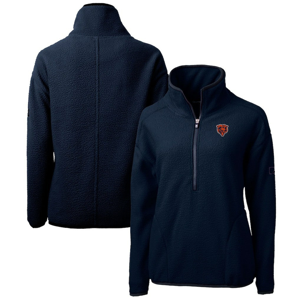 Chicago Bears  Cutter & Buck Women's Throwback Logo Cascade Eco Sherpa Fleece Half-Zip Pullover Jacket