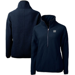 New York Giants  Cutter & Buck Women's Throwback Logo Cascade Eco Sherpa Fleece Half-Zip Pullover Jacket