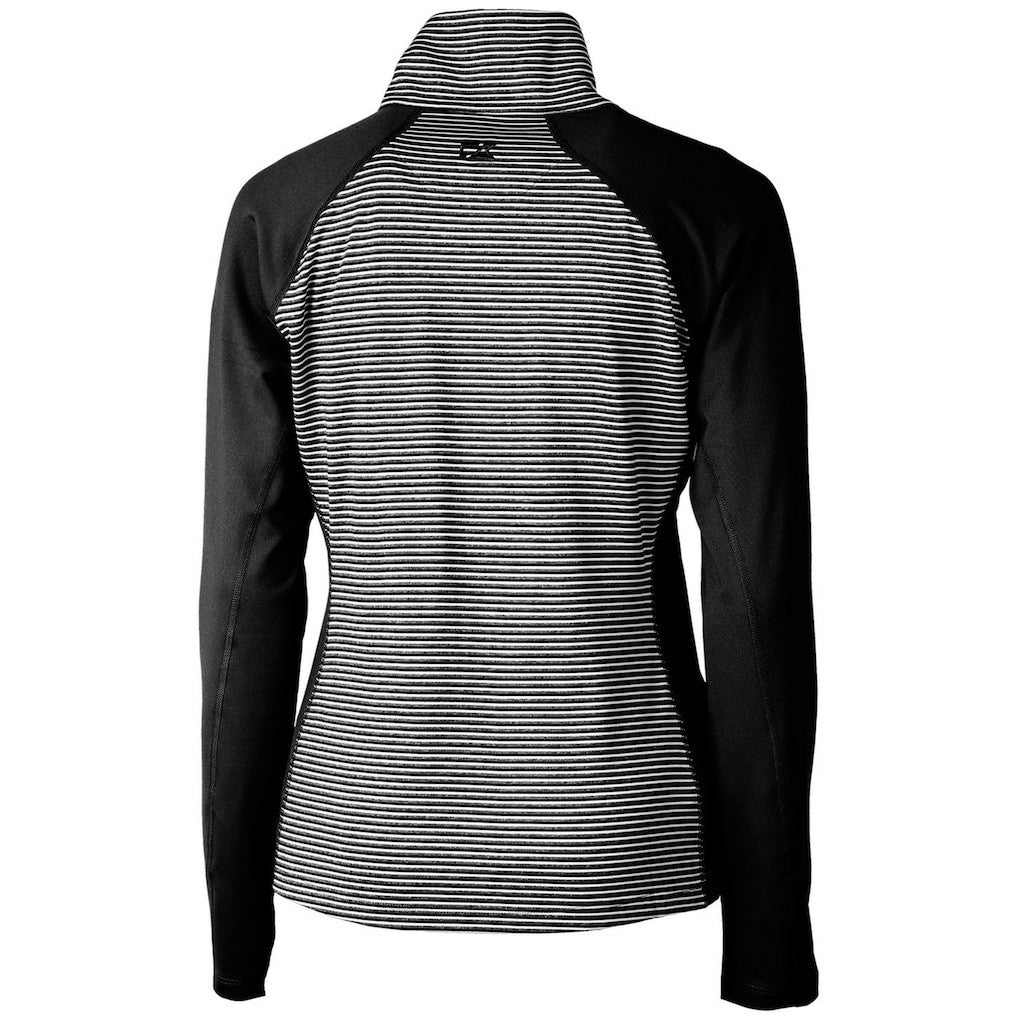 New Orleans Saints  Cutter & Buck Women's Throwback Logo Forge Tonal Stripe Stretch Half-Zip Pullover Top