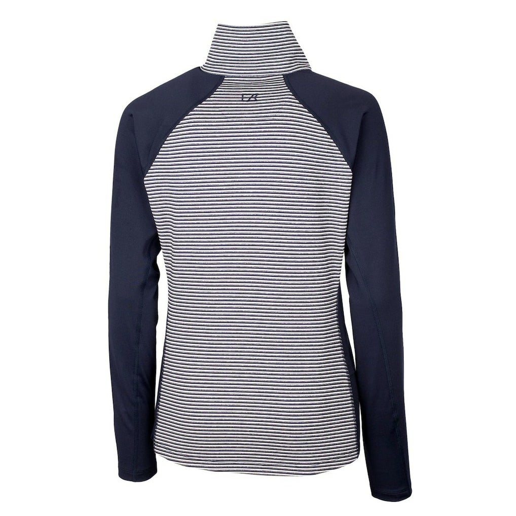 Los Angeles Chargers  Cutter & Buck Women's Throwback Logo Forge Tonal Stripe Stretch Half-Zip Pullover Top