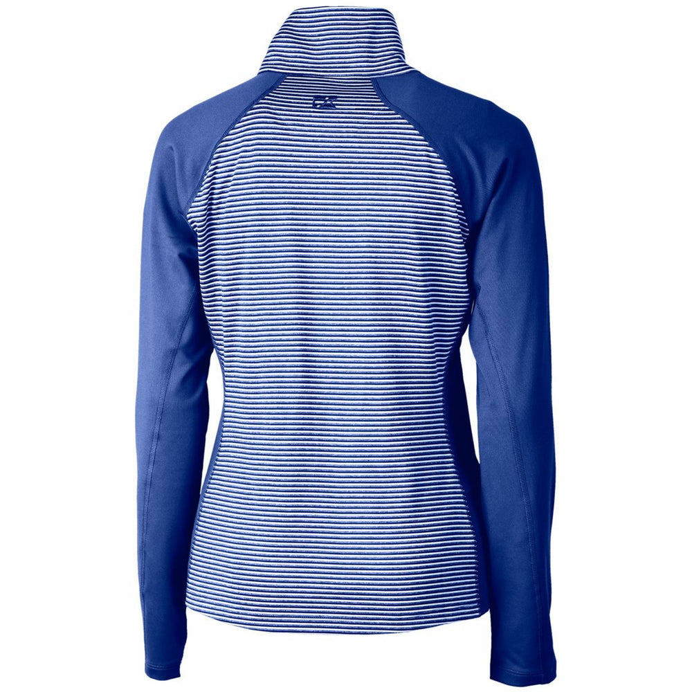 Denver Broncos  Cutter & Buck Women's Throwback Logo Forge Tonal Stripe Stretch Half-Zip Pullover Top