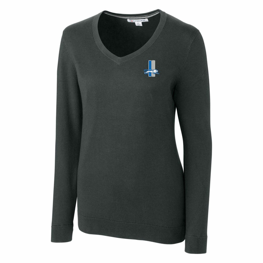 Detroit Lions  Cutter & Buck Women's Throwback Logo Lakemont Tri-Blend V-Neck Sweater