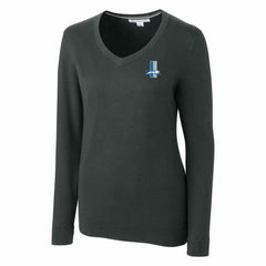 Detroit Lions  Cutter & Buck Women's Throwback Logo Lakemont Tri-Blend V-Neck Sweater