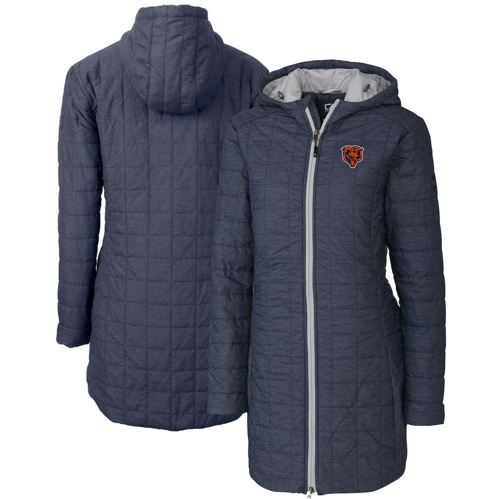 Chicago Bears  Cutter & Buck Women's Throwback Logo Rainier Primaloft Eco Full-Zip Hoodie Long Coat