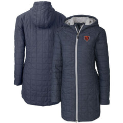 Chicago Bears  Cutter & Buck Women's Throwback Logo Rainier Primaloft Eco Full-Zip Hoodie Long Coat