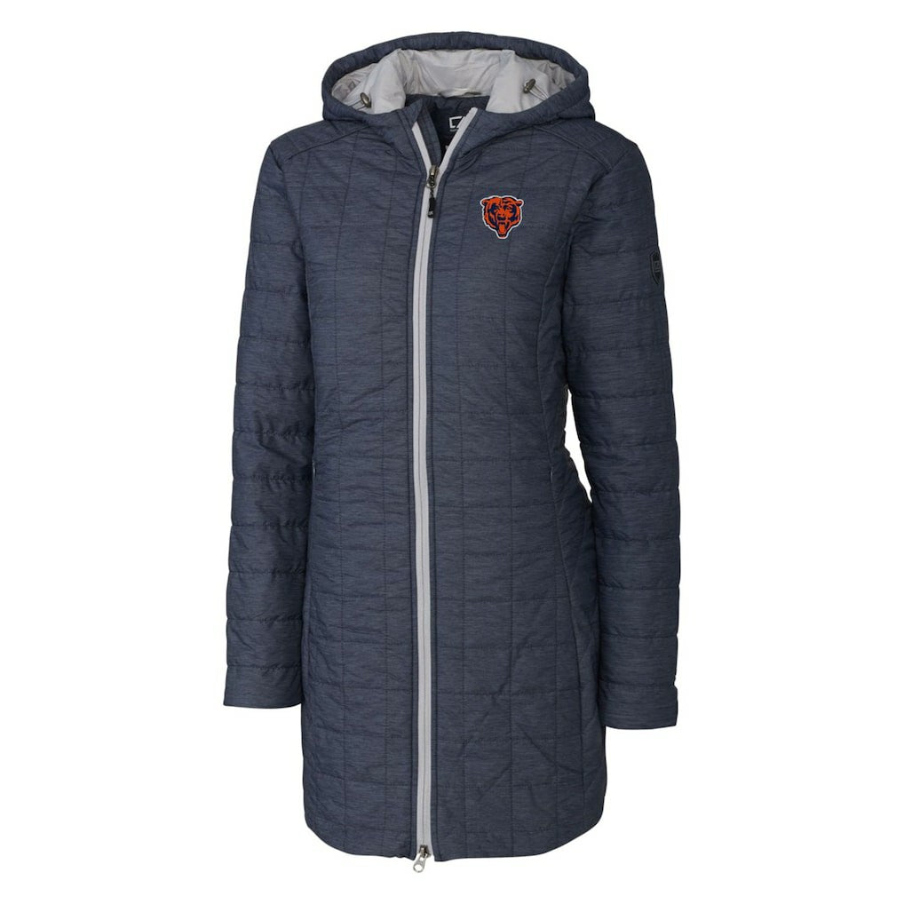 Chicago Bears  Cutter & Buck Women's Throwback Logo Rainier Primaloft Eco Full-Zip Hoodie Long Coat