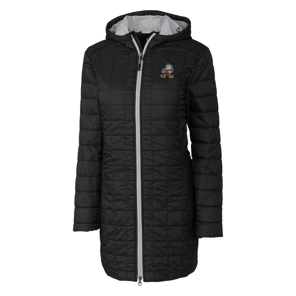 Cleveland Browns  Cutter & Buck Women's Throwback Logo Rainier Primaloft Eco Full-Zip Hoodie Long Coat