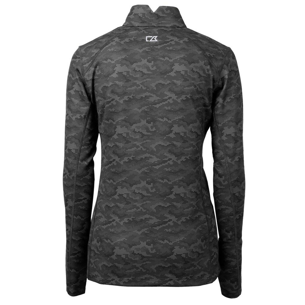 New York Jets  Cutter & Buck Women's Throwback Logo Traverse Camo Quarter-Zip Pullover Top