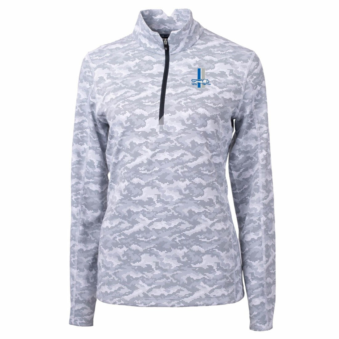 Detroit Lions  Cutter & Buck Women's Throwback Logo Traverse Camo Quarter-Zip Pullover Top