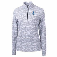 Detroit Lions  Cutter & Buck Women's Throwback Logo Traverse Camo Quarter-Zip Pullover Top