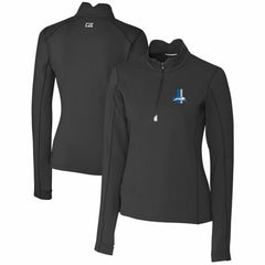 Detroit Lions  Cutter & Buck Women's Throwback Logo Traverse Stretch Quarter-Zip Pullover Top