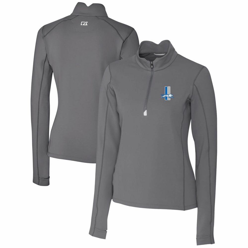 Detroit Lions  Cutter & Buck Women's Throwback Logo Traverse Stretch Quarter-Zip Pullover Top