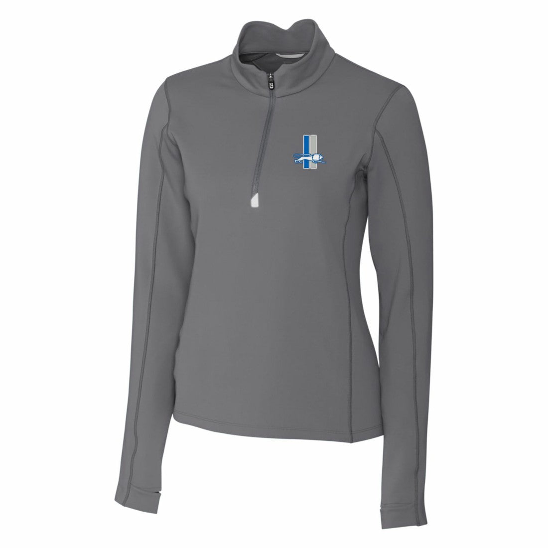 Detroit Lions  Cutter & Buck Women's Throwback Logo Traverse Stretch Quarter-Zip Pullover Top